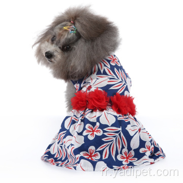 Dog Dresses Pet floral avec des fleurs robe élégante